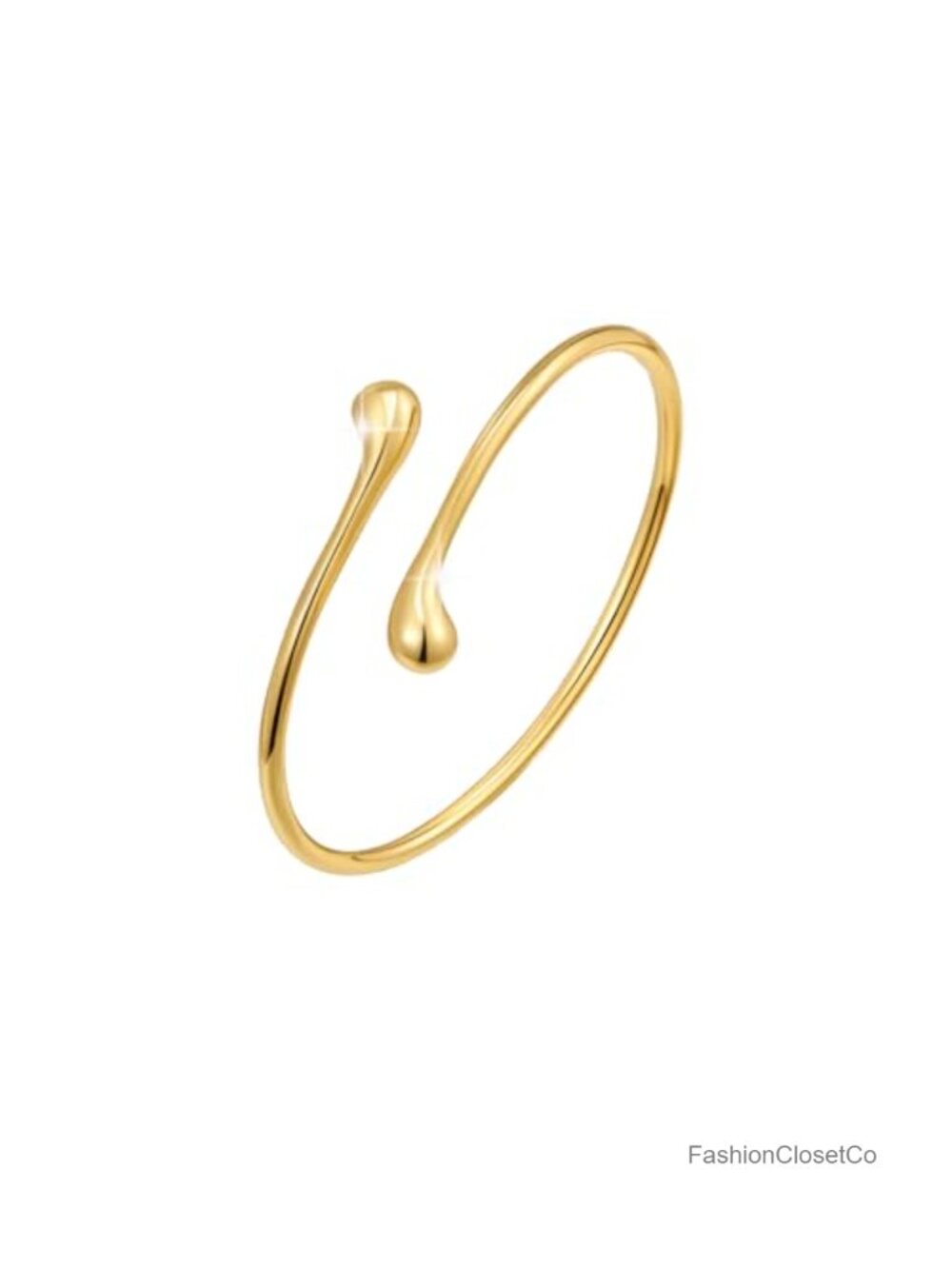 Dainty Adjustable Open Metal Cuff Bangle Bracelet Minimalist 14K Gold Plated